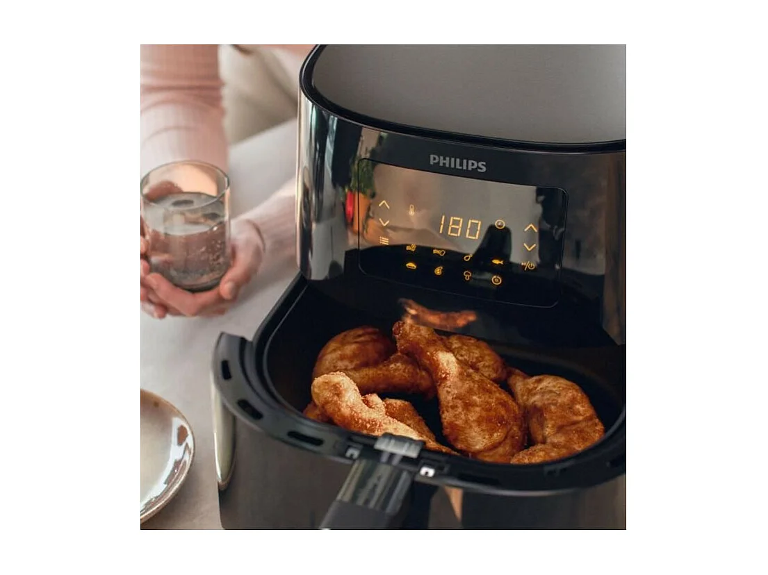 Friteuse sans huile PHILIPS Airfryer XL Série 3000 HD9270/70, 1,2 kg, Technologie Rapid Air, 7 préréglages, noir