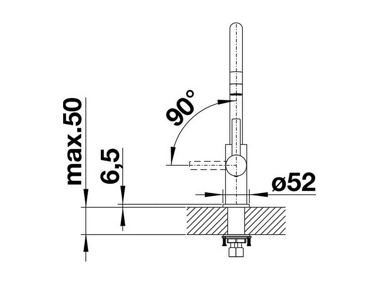 Eengreeps keukenmengkraan van geborsteld roestvrij staal BLANCO CANDOR 523120