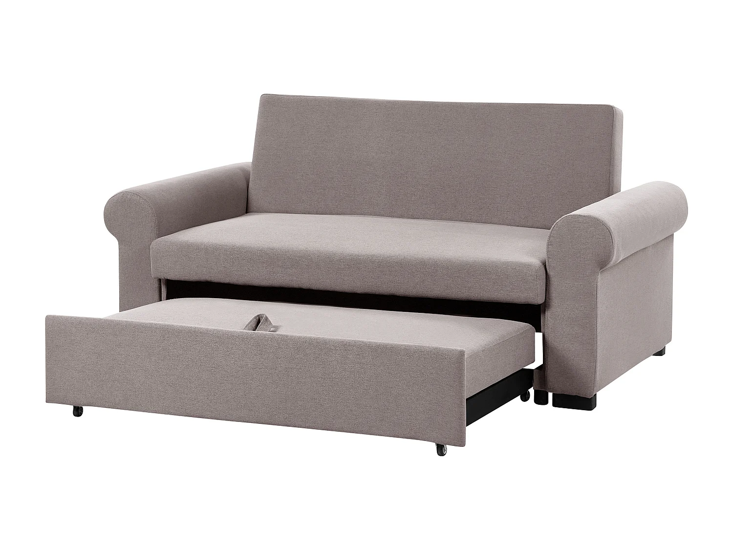 Canapé-lit 2 places SILDA Tissu Marron clair