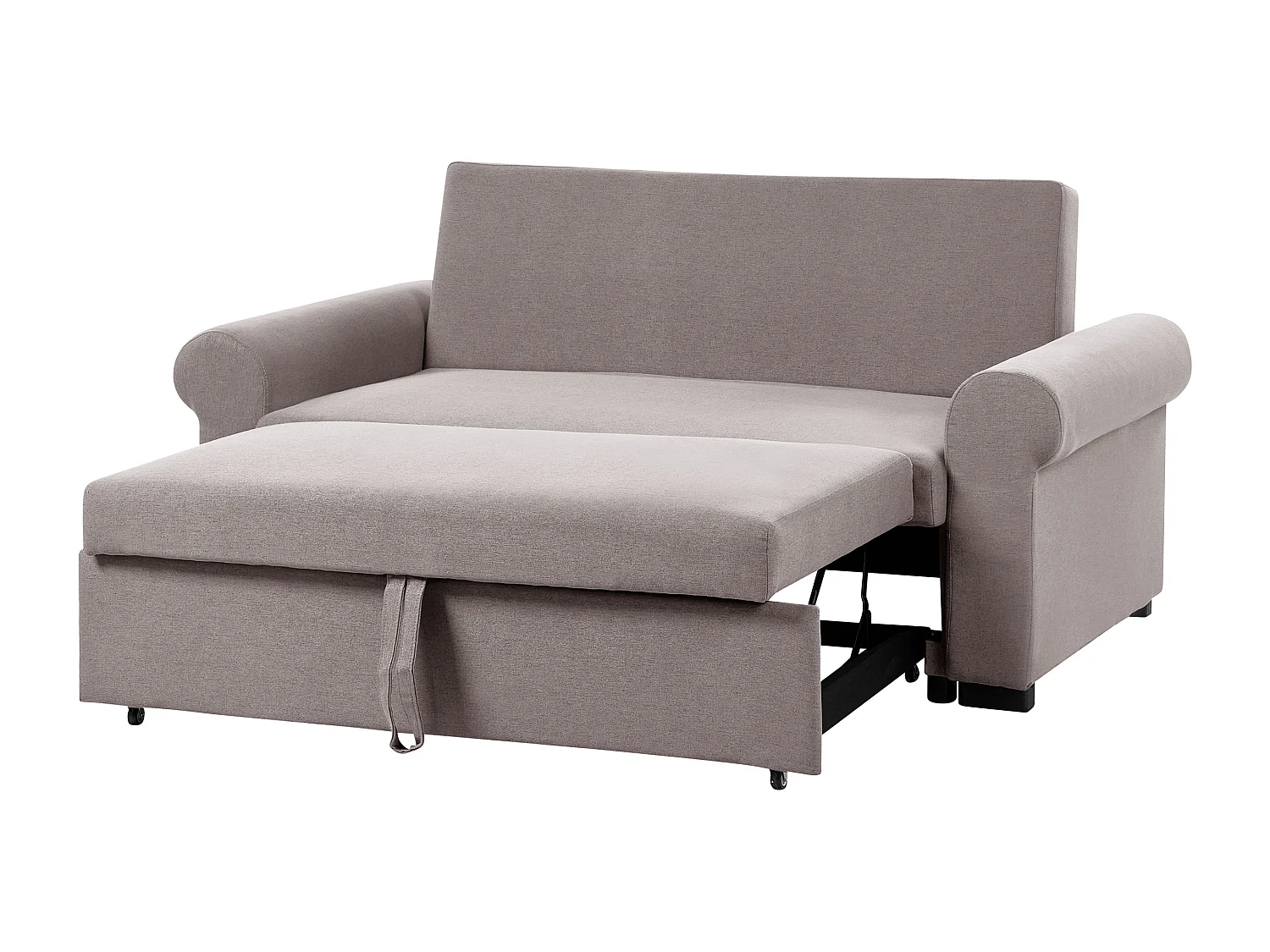 Canapé-lit 2 places SILDA Tissu Marron clair