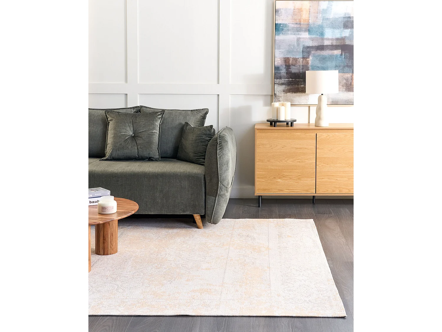 Vloerkleed katoen beige 200 x 300 cm BEYKOZ