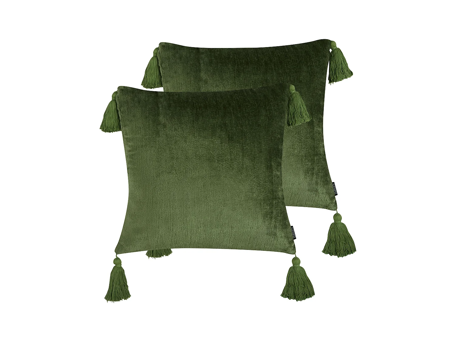 Lot de 2 coussins décoratifs HIZZINE Velours 45 x 45 cm Vert Unicolore