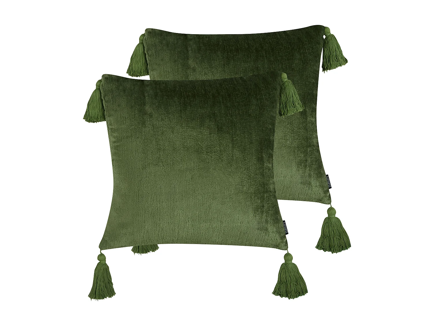 Lot de 2 coussins décoratifs HIZZINE Velours 45 x 45 cm Vert Unicolore