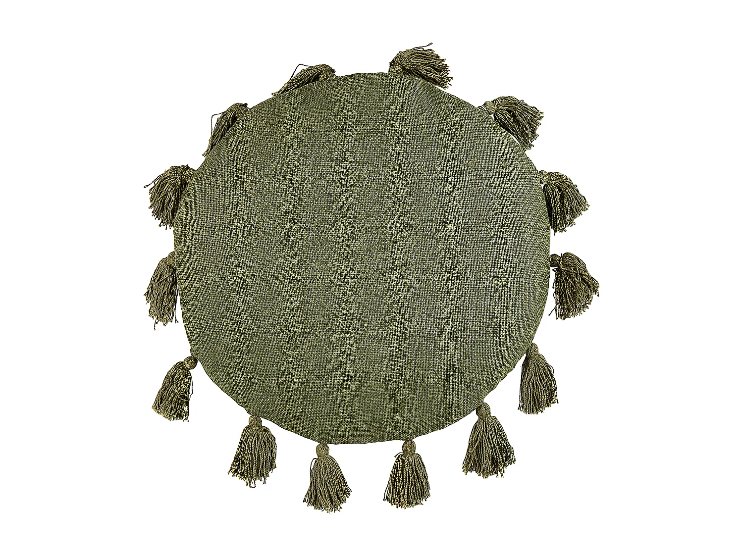 Lot de 2 coussins décoratifs MADIA Coton 45 x 45 cm Vert olive Unicolore