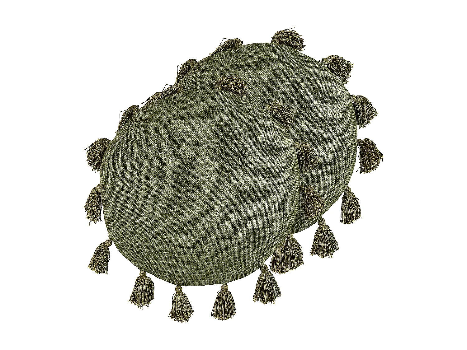 Lot de 2 coussins décoratifs MADIA Coton 45 x 45 cm Vert olive Unicolore