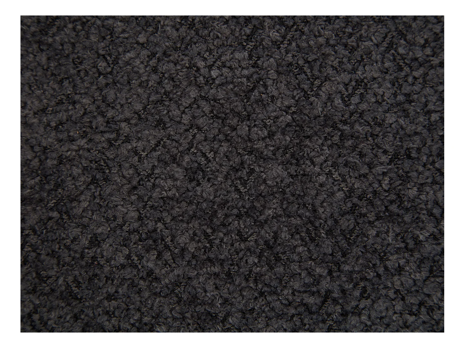 Silla con reposabrazos en tejido bouclé a y madera de hevea - Blanco y negro - LIVELIA