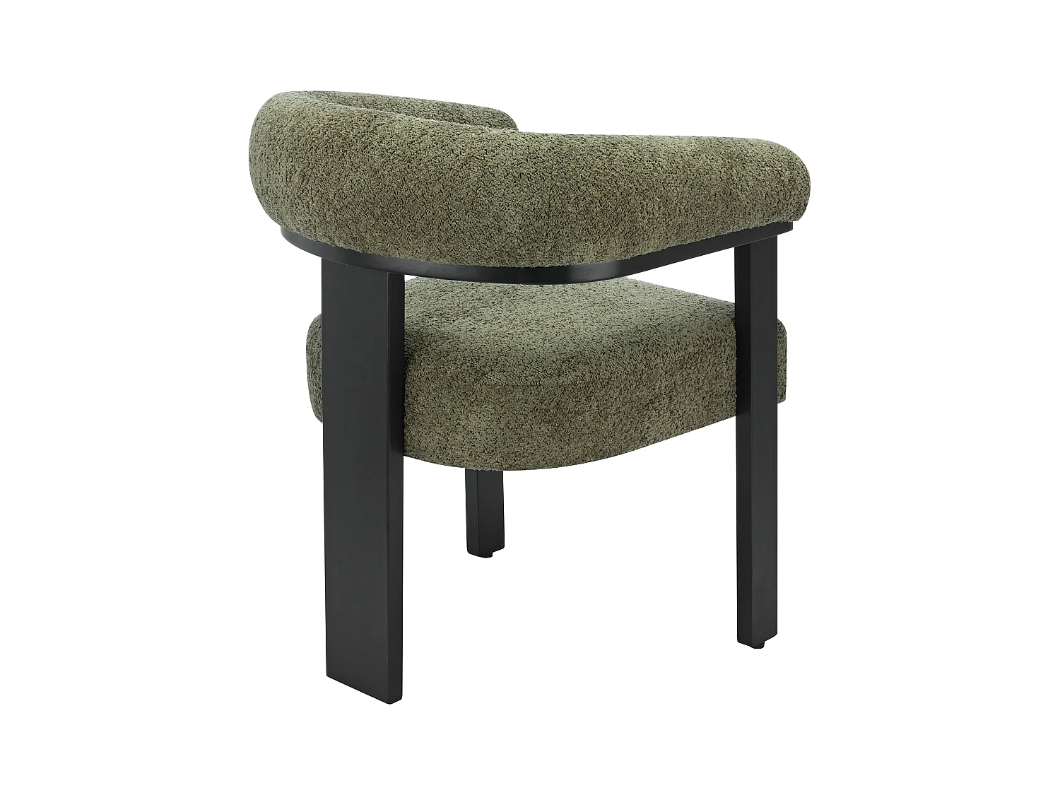 Silla con reposabrazos en tejido bouclé y madera de hevea - Caqui y negro - LIVELIA de Pascal MORABITO