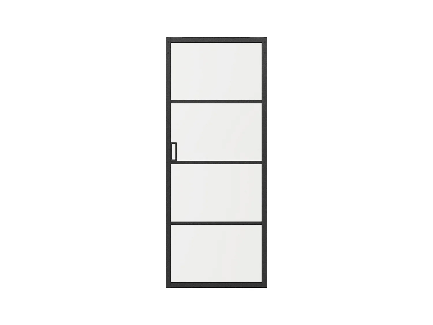 Schuifdeur met klamplaagsysteem - aluminium en transparant gehard glas - H205 x L93 cm - SINCA II