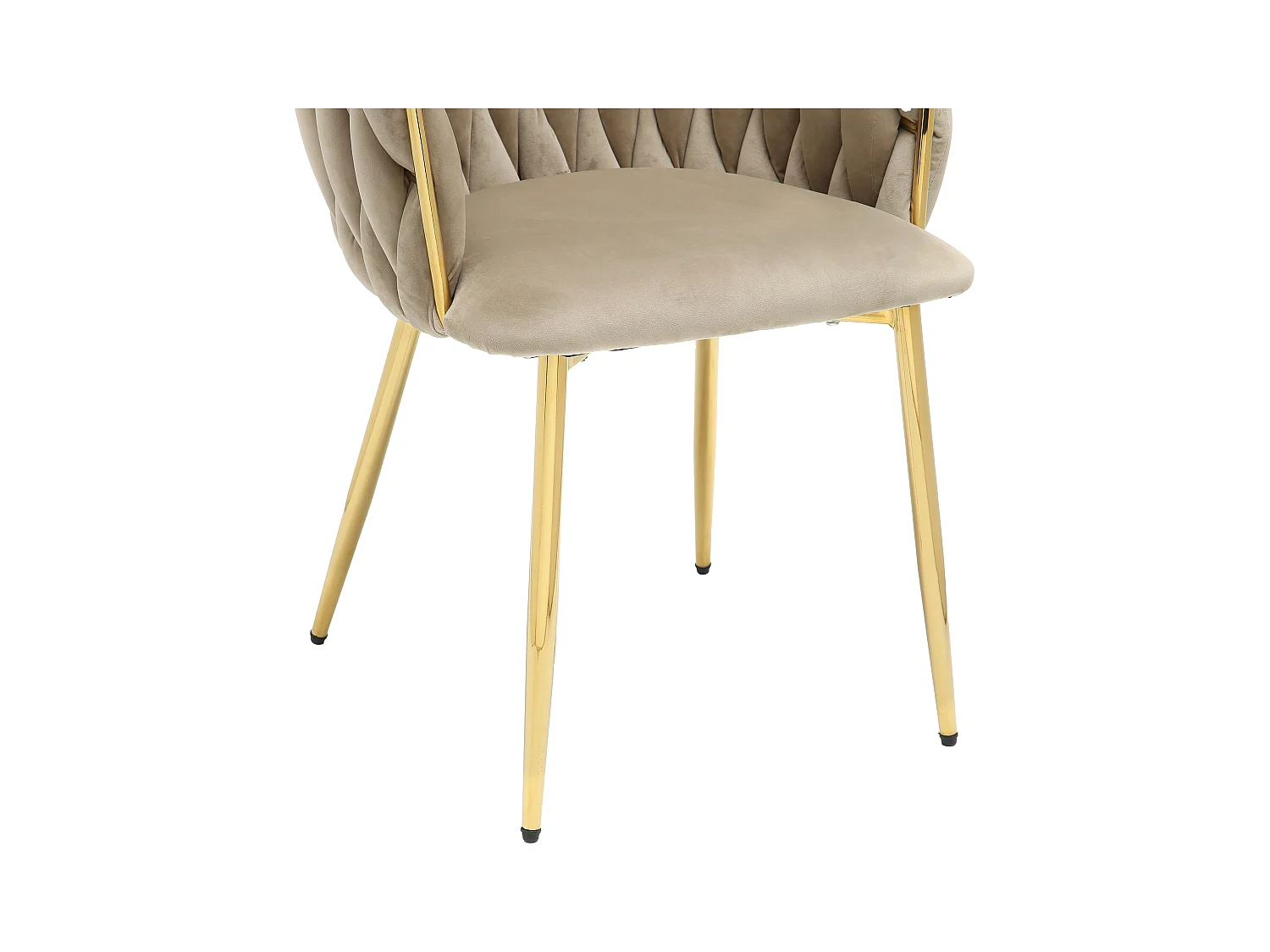 Set mit 6 Stühlen aus Samt & goldenem Metall - Beige - ELEGANO