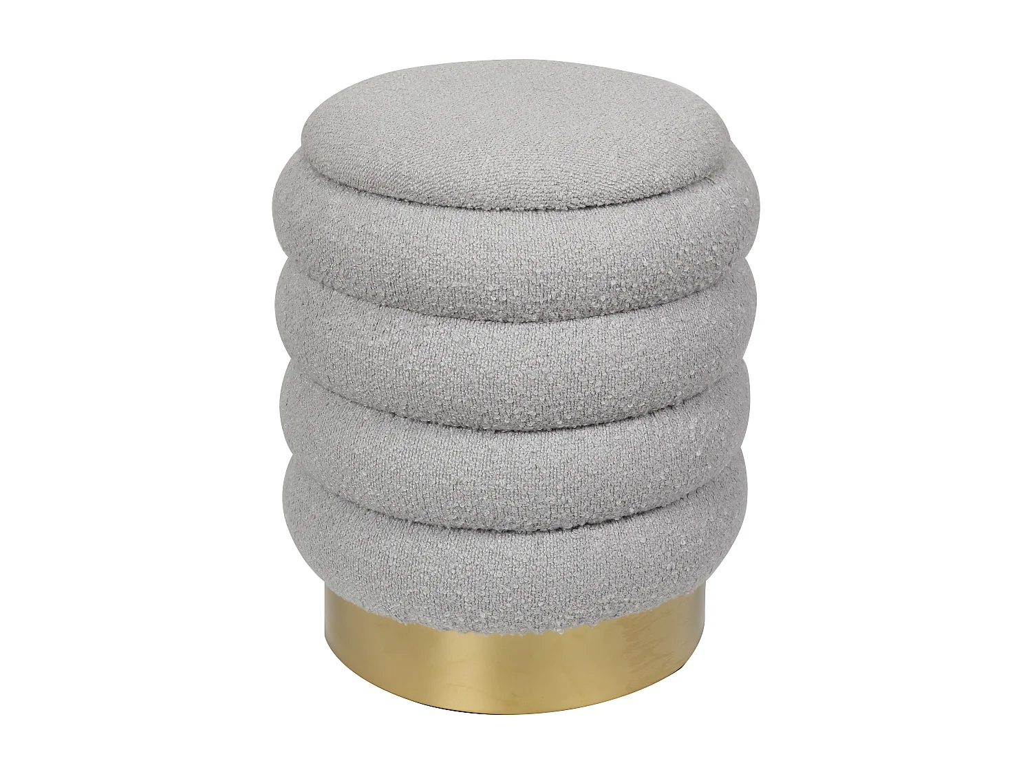 Hocker mit Stauraum - Bouclé-Stoff - Grau - ESDALO