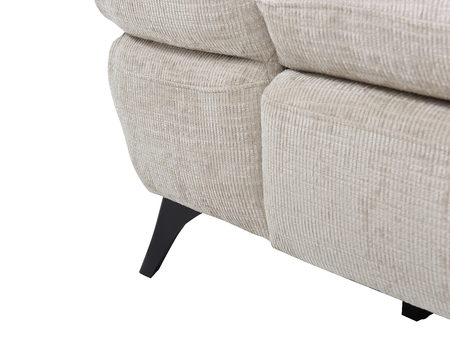 Ecksofa mit Schlaffunktion - Ecke rechts - Strukturstoff - mit Rückenlehne - Beige - SURDELI