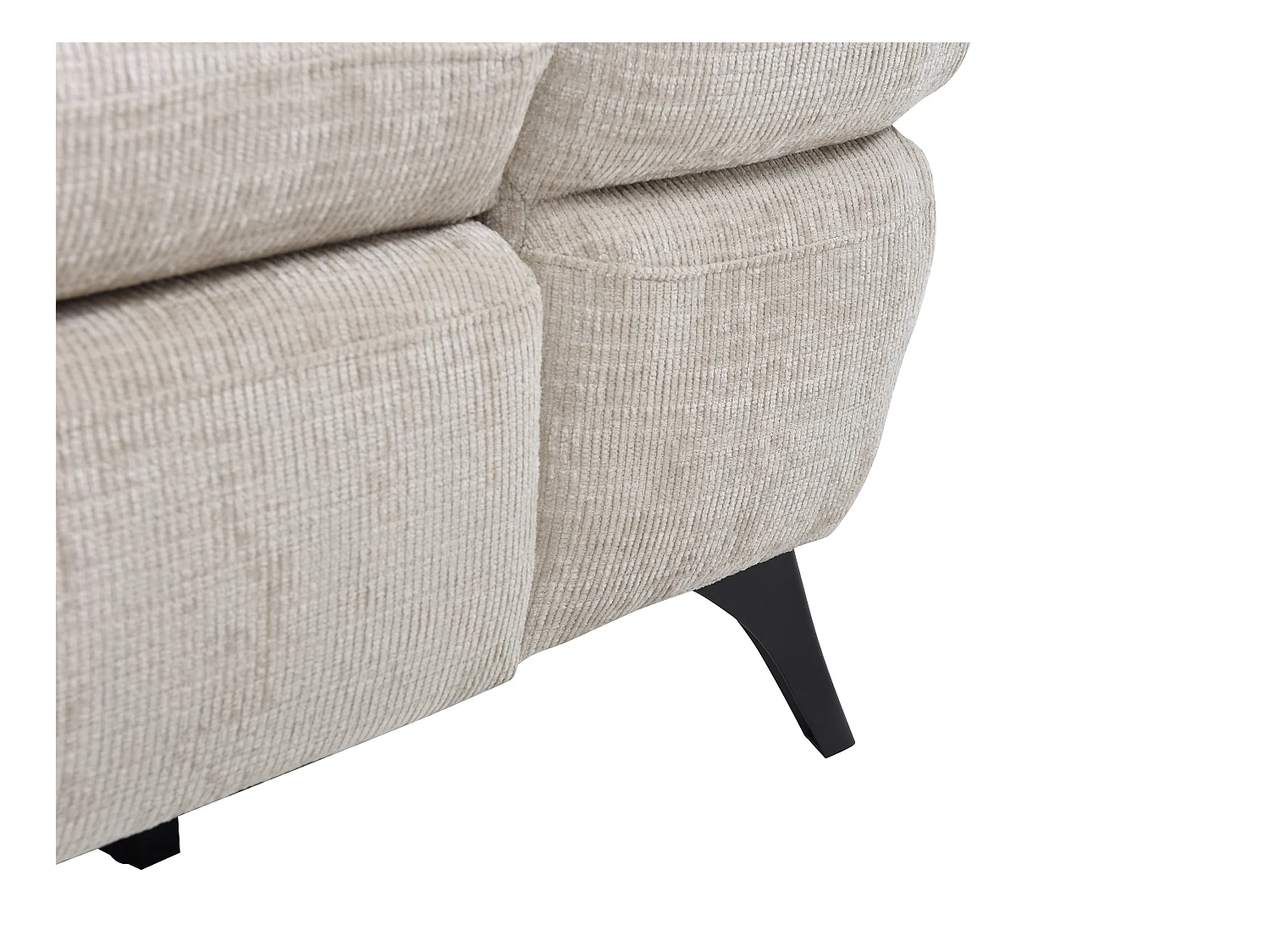 Canapé d'angle gauche convertible avec dossier méridienne en tissu texturé beige SURDELI