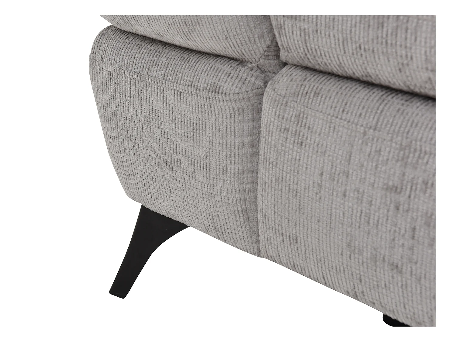 Ecksofa mit Schlaffunktion - Ecke rechts - Strukturstoff - mit Rückenlehne - Grau - SURDELI