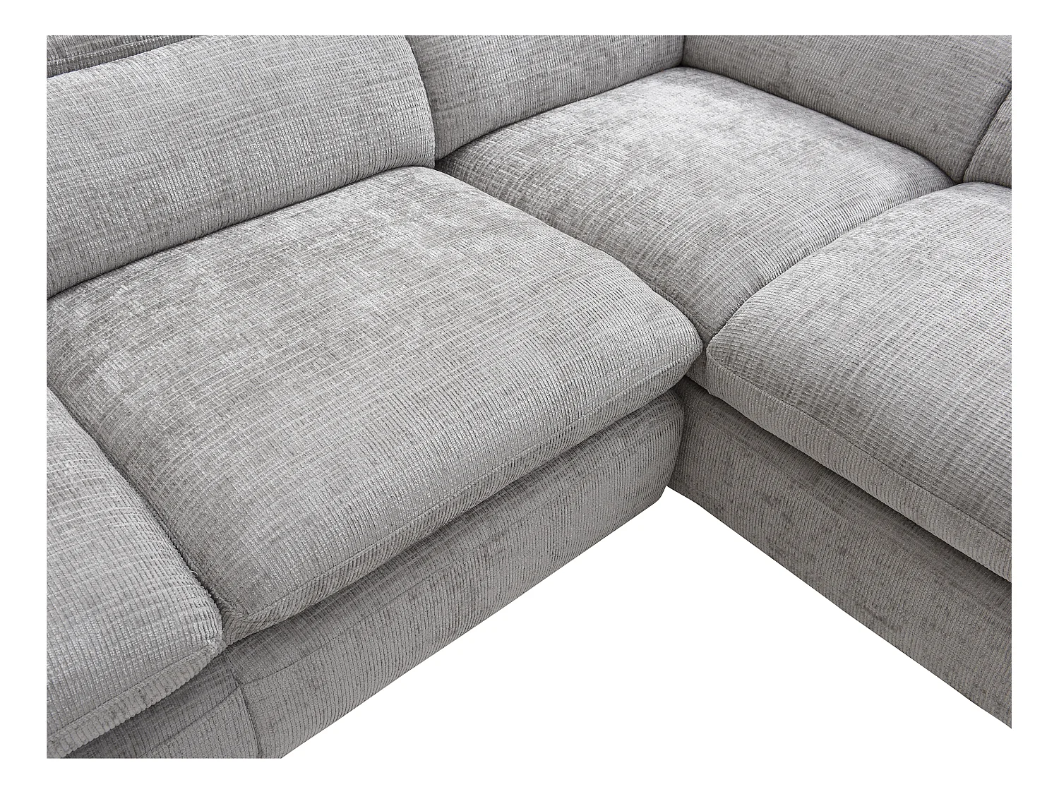 Ecksofa mit Schlaffunktion - Ecke rechts - Strukturstoff - mit Rückenlehne - Grau - SURDELI