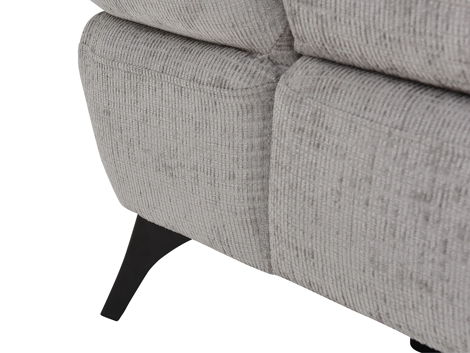 Canapé d'angle droit convertible avec dossier méridienne en tissu texturé gris SURDELI