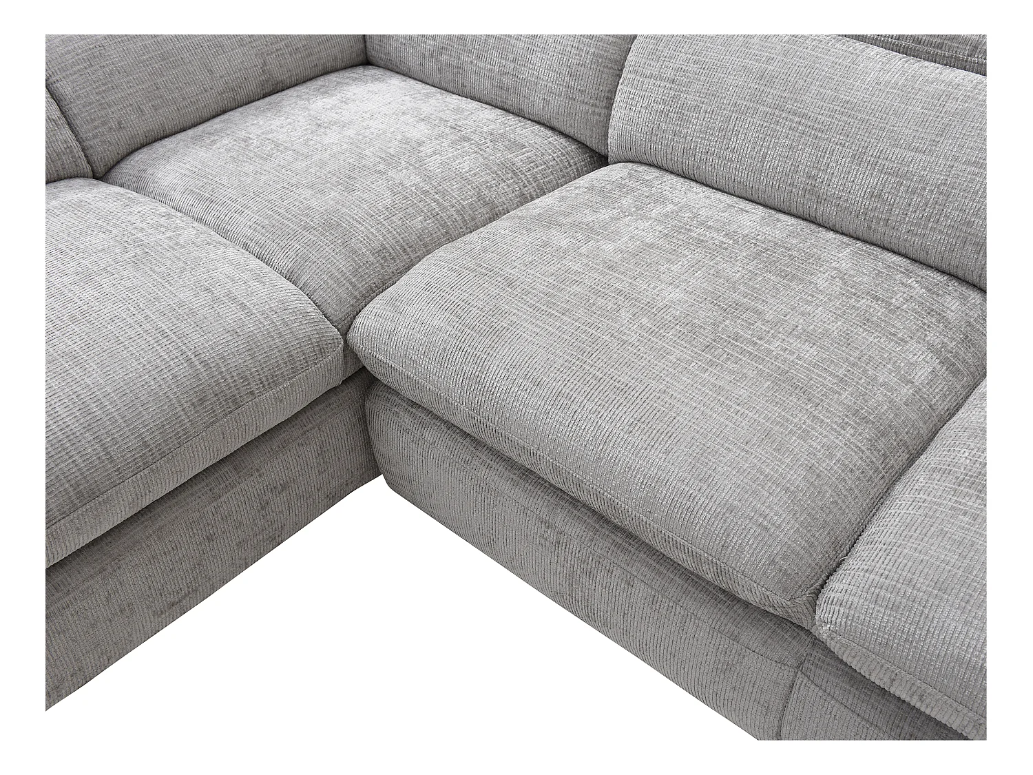 Sofá de canto esquerdo convertível em tecido texturizado cinza - SURDELI