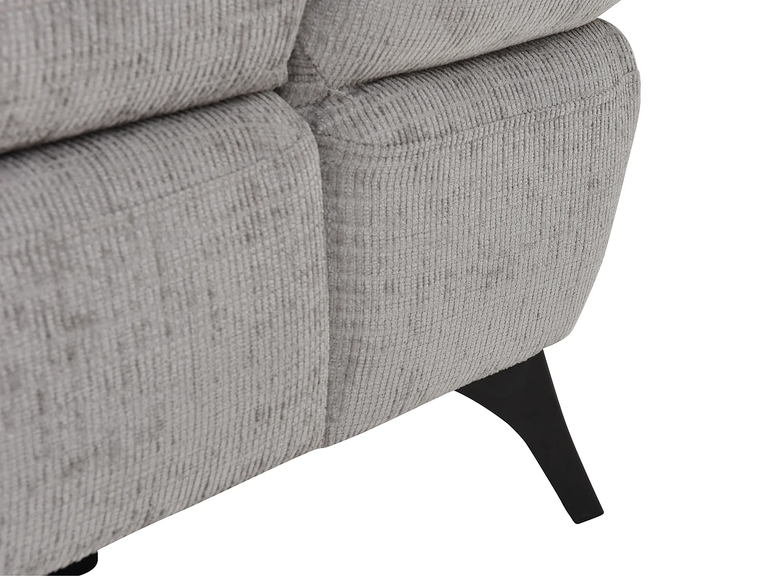 Canapé d'angle gauche convertible avec dossier méridienne en tissu texturé gris SURDELI