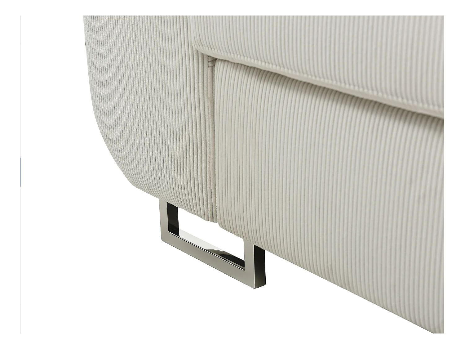 Hoekslaapbank met hoek rechts van beige ribfluweel NURAZIO