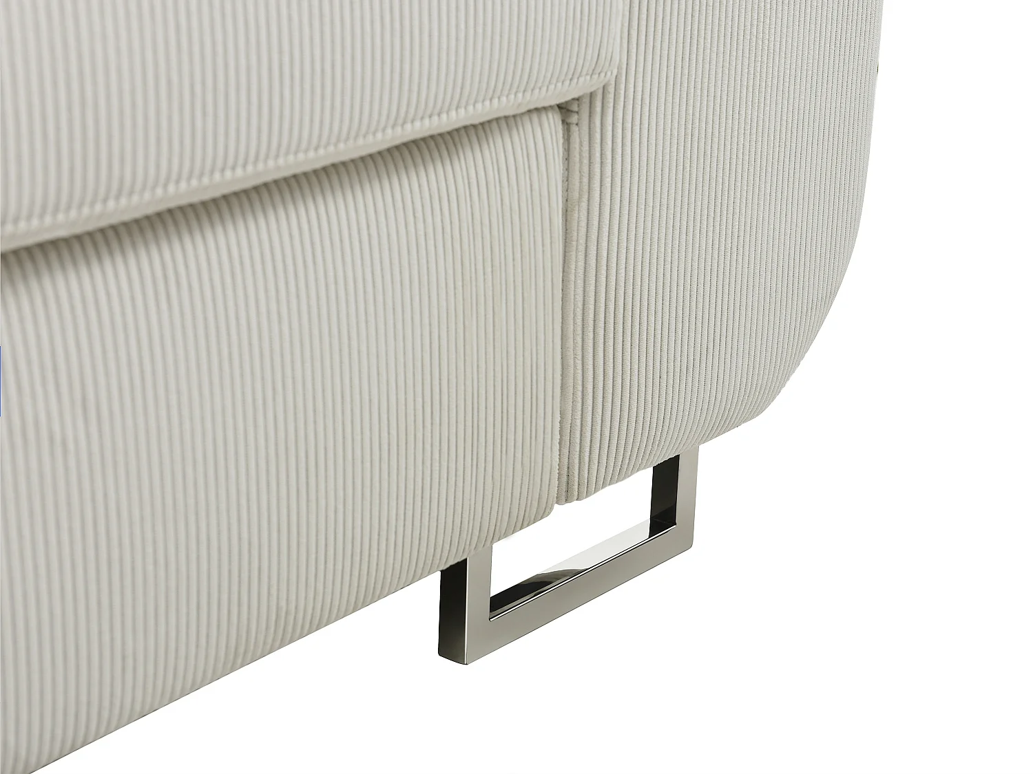 Canapé d'angle gauche convertible en velours côtelé beige NURAZIO