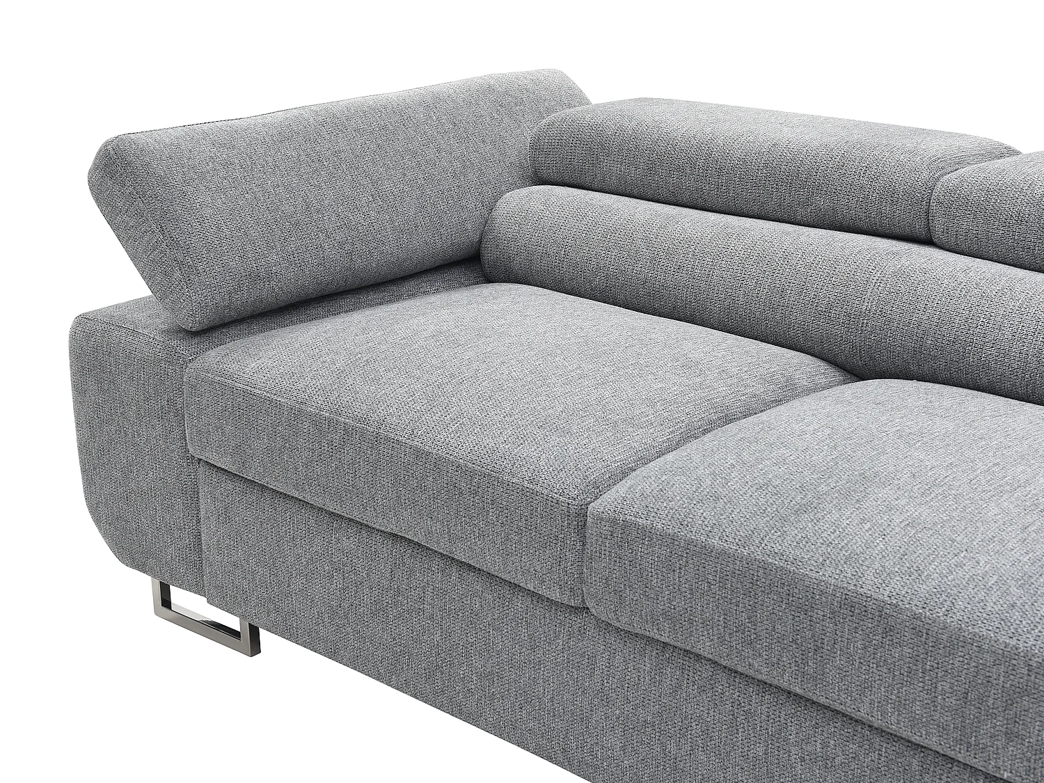 Divano letto in Tessuto testurizzato Grigio - Angolo a destra - NURAZIO