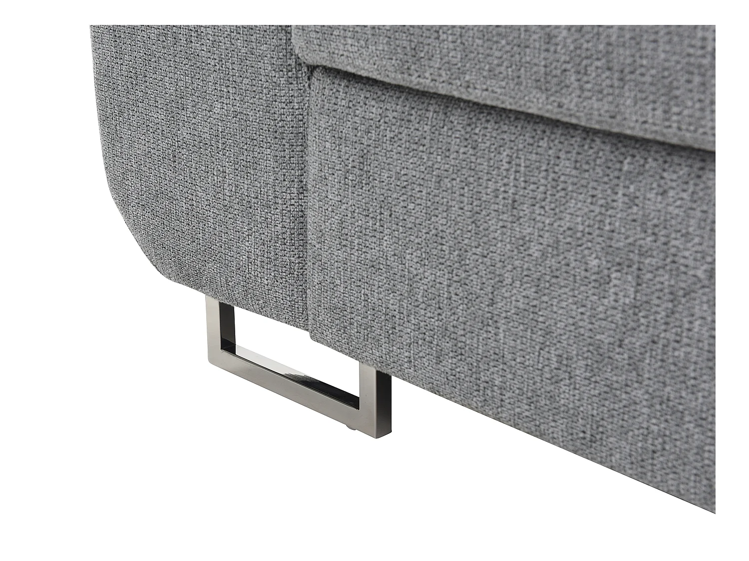 Sofá rinconera derecha de tela texturizada gris NURAZIO