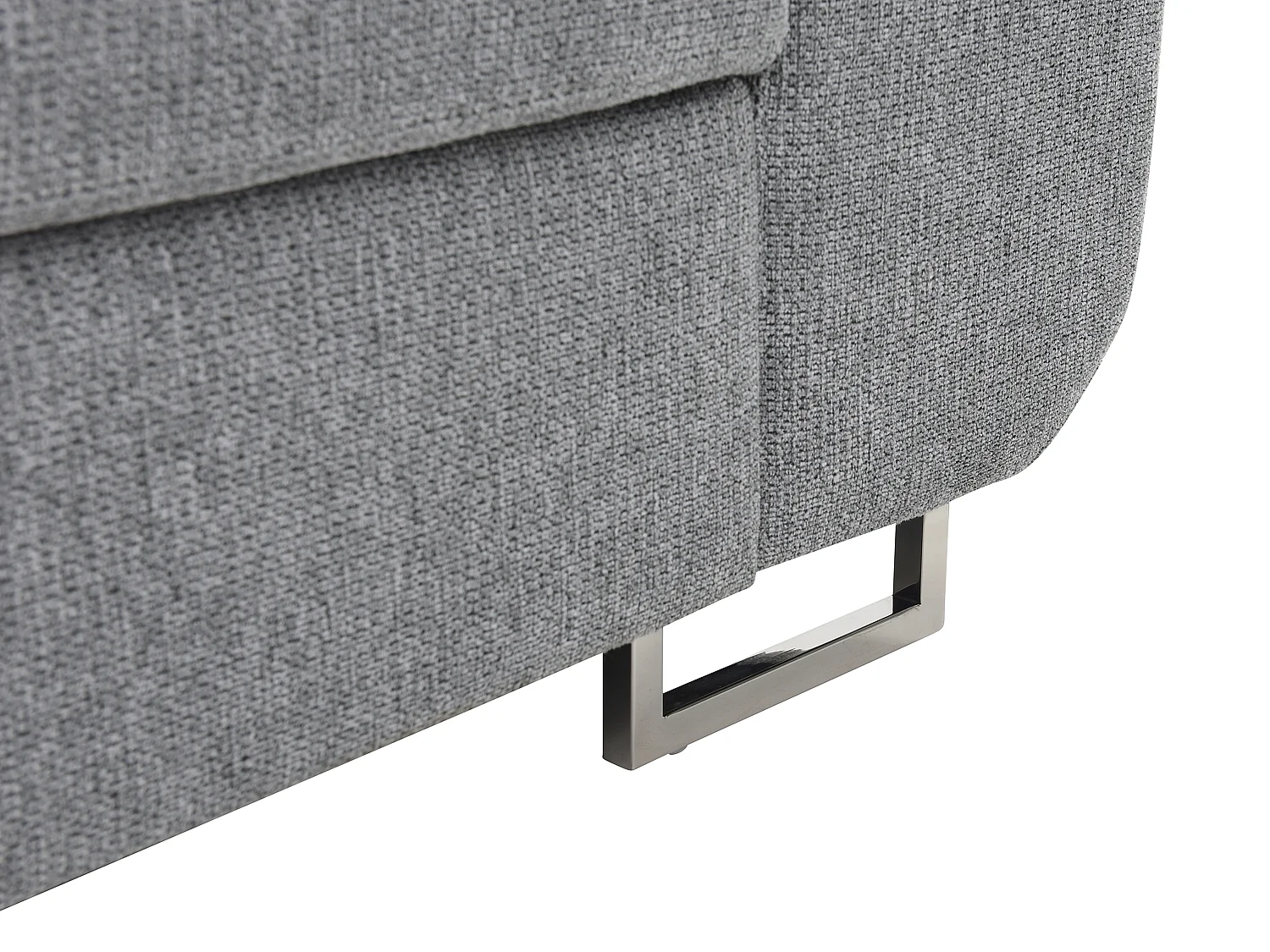 Ecksofa mit Schlaffunktion - Ecke links - Strukturstoff - Grau - NURAZIO