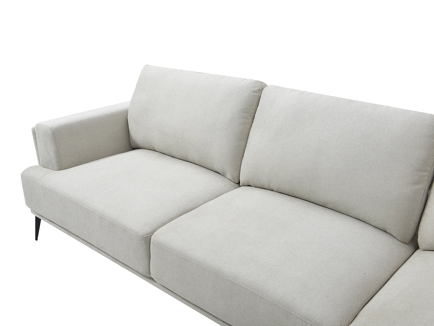 Höger hörnsofa med ställbar rygg i beige texturerat tyg ARSODA