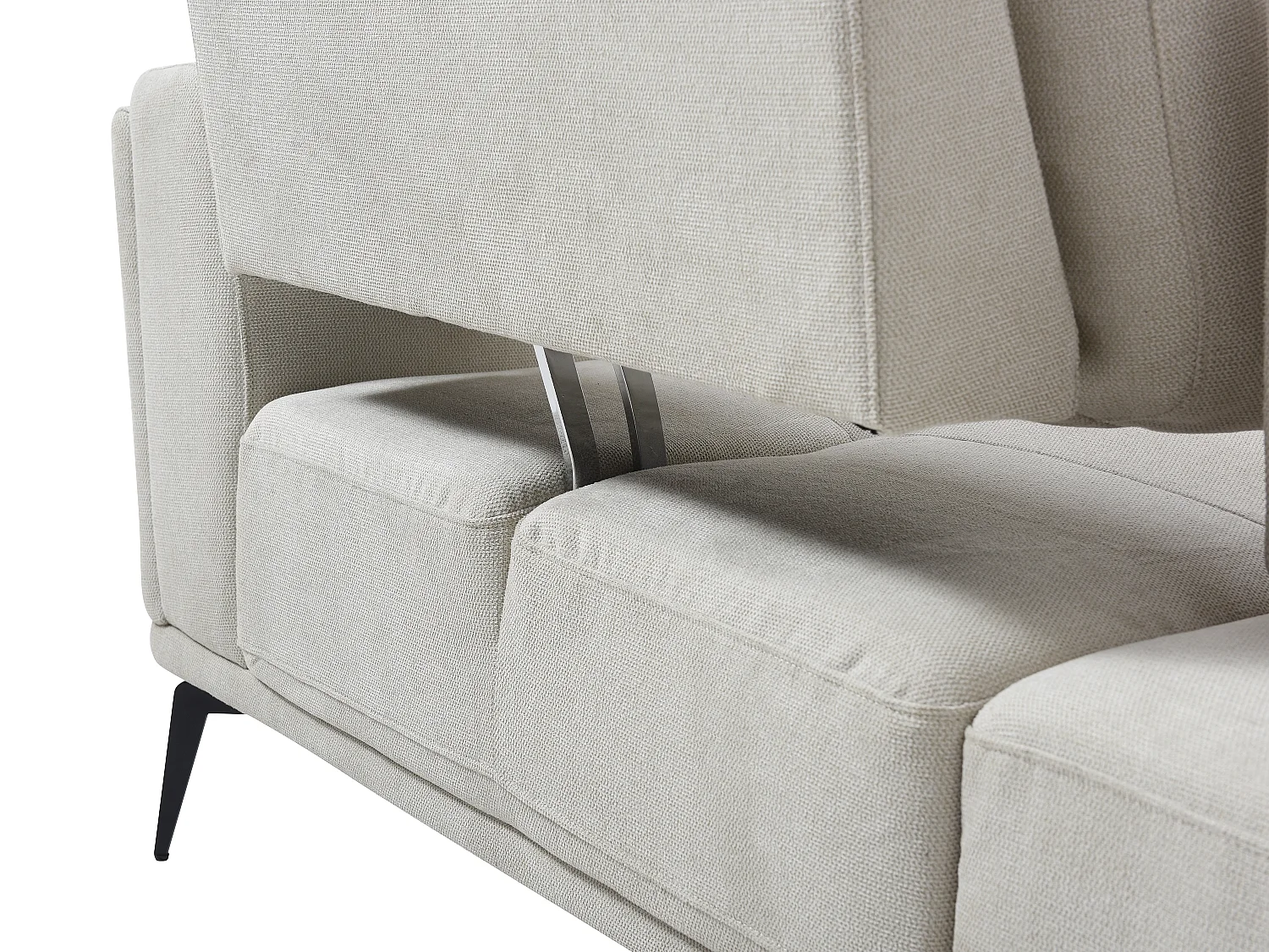 Höger hörnsofa med ställbar rygg i beige texturerat tyg ARSODA