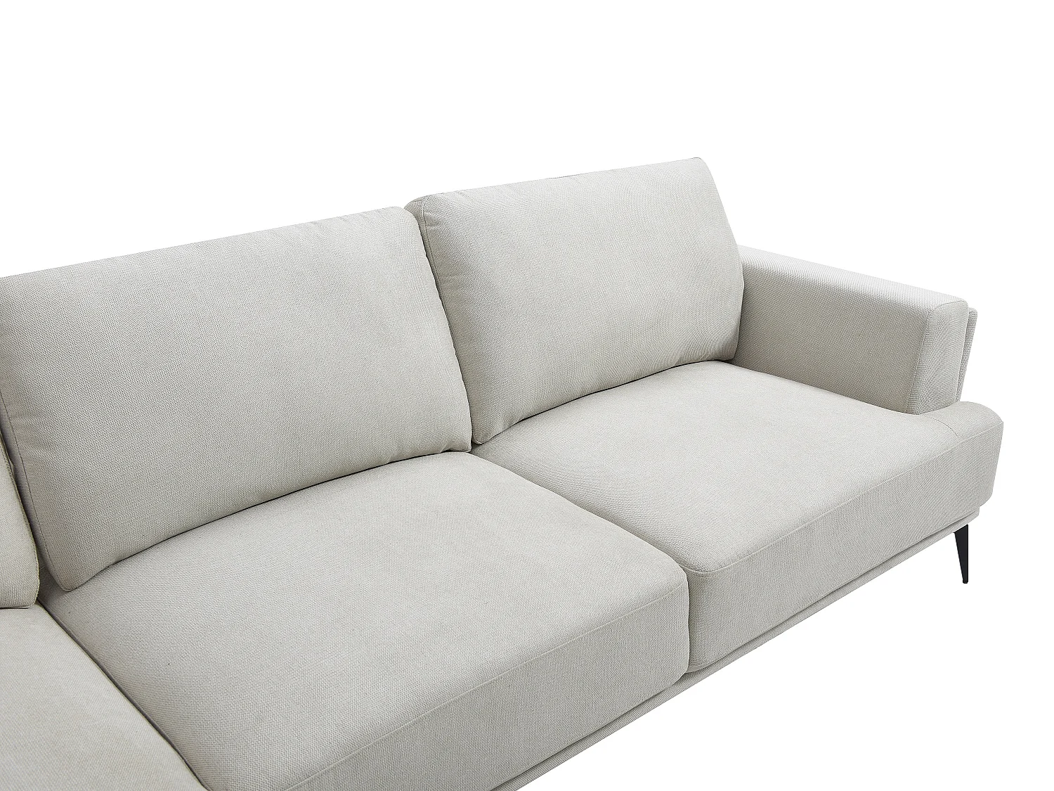 Vänsterställd hörnsoffa med skjutbart ryggstöd i texturerat beigt tyg ARSODA