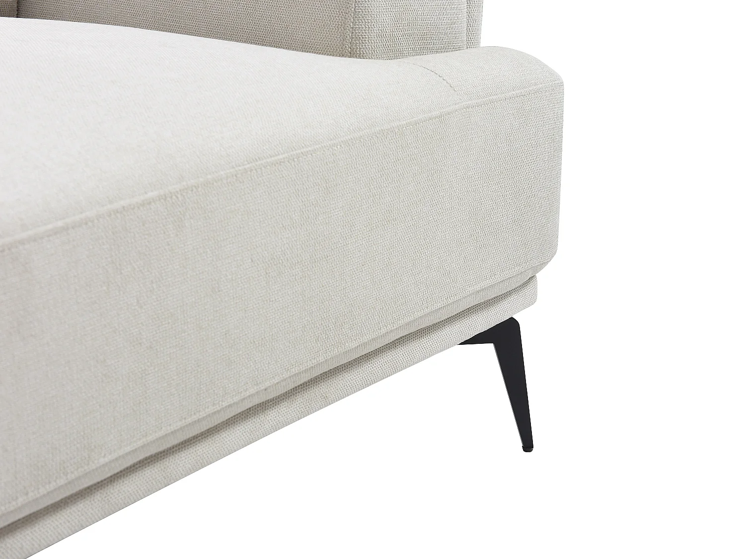 Vänsterställd hörnsoffa med skjutbart ryggstöd i texturerat beigt tyg ARSODA