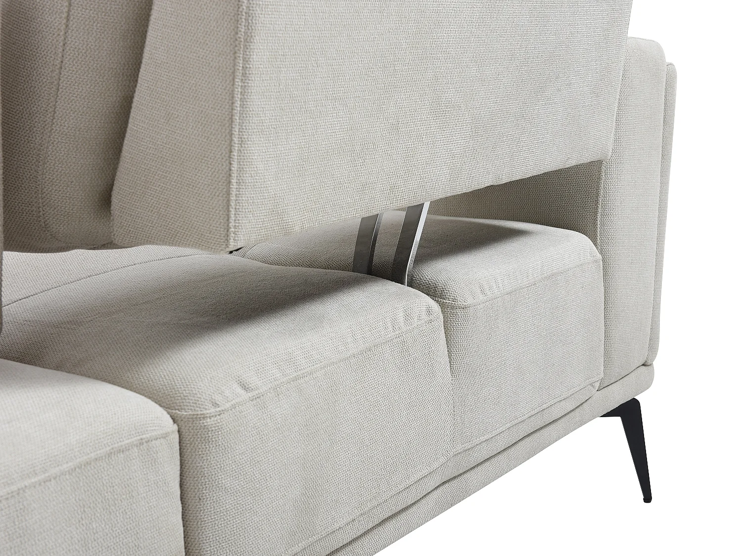 Vänsterställd hörnsoffa med skjutbart ryggstöd i texturerat beigt tyg ARSODA