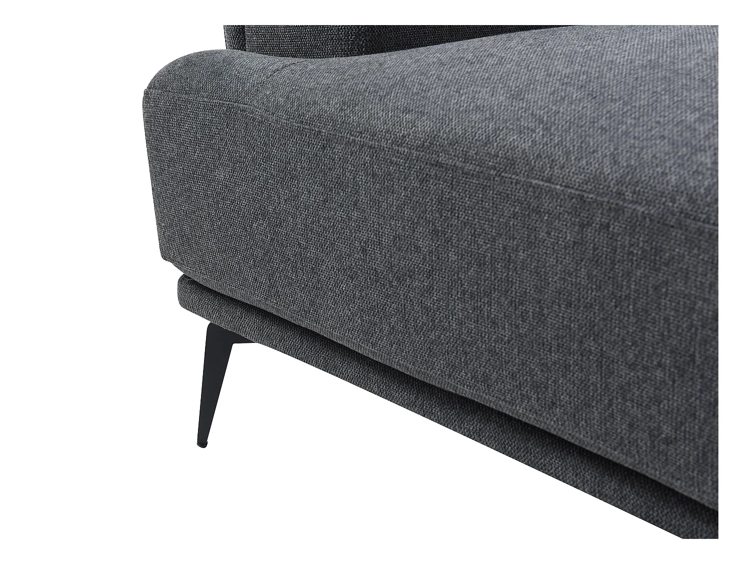 Canapé d'angle droit dossier avance-recule en tissu texturé gris anthracite ARSODA