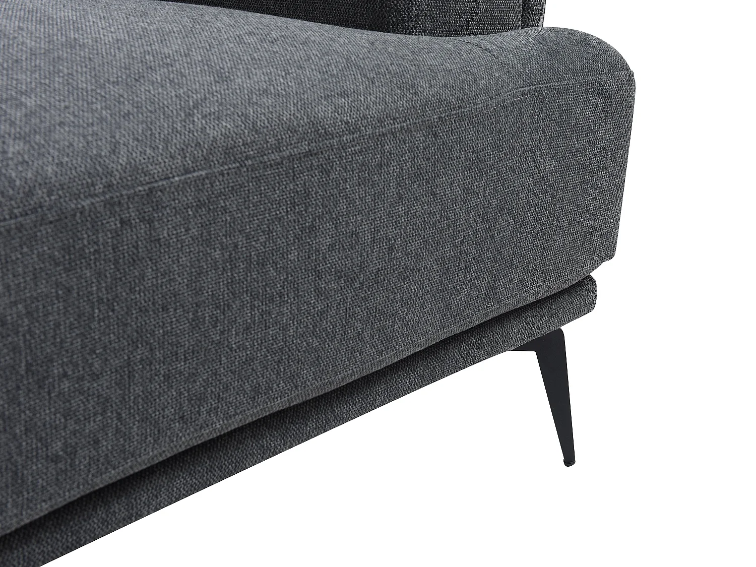 Höger vinkelformad soffa med skjutbart ryggstöd i texturerad antracitgrå tyg ARSODA