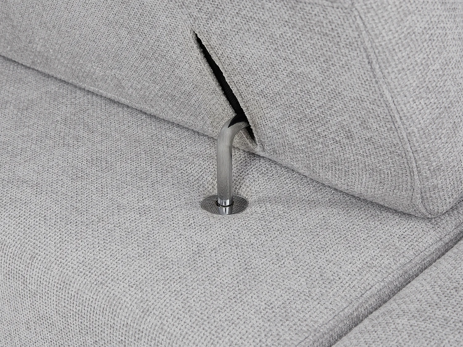 Sofá rinconera derecho de tela gris texturizada LOPONZA