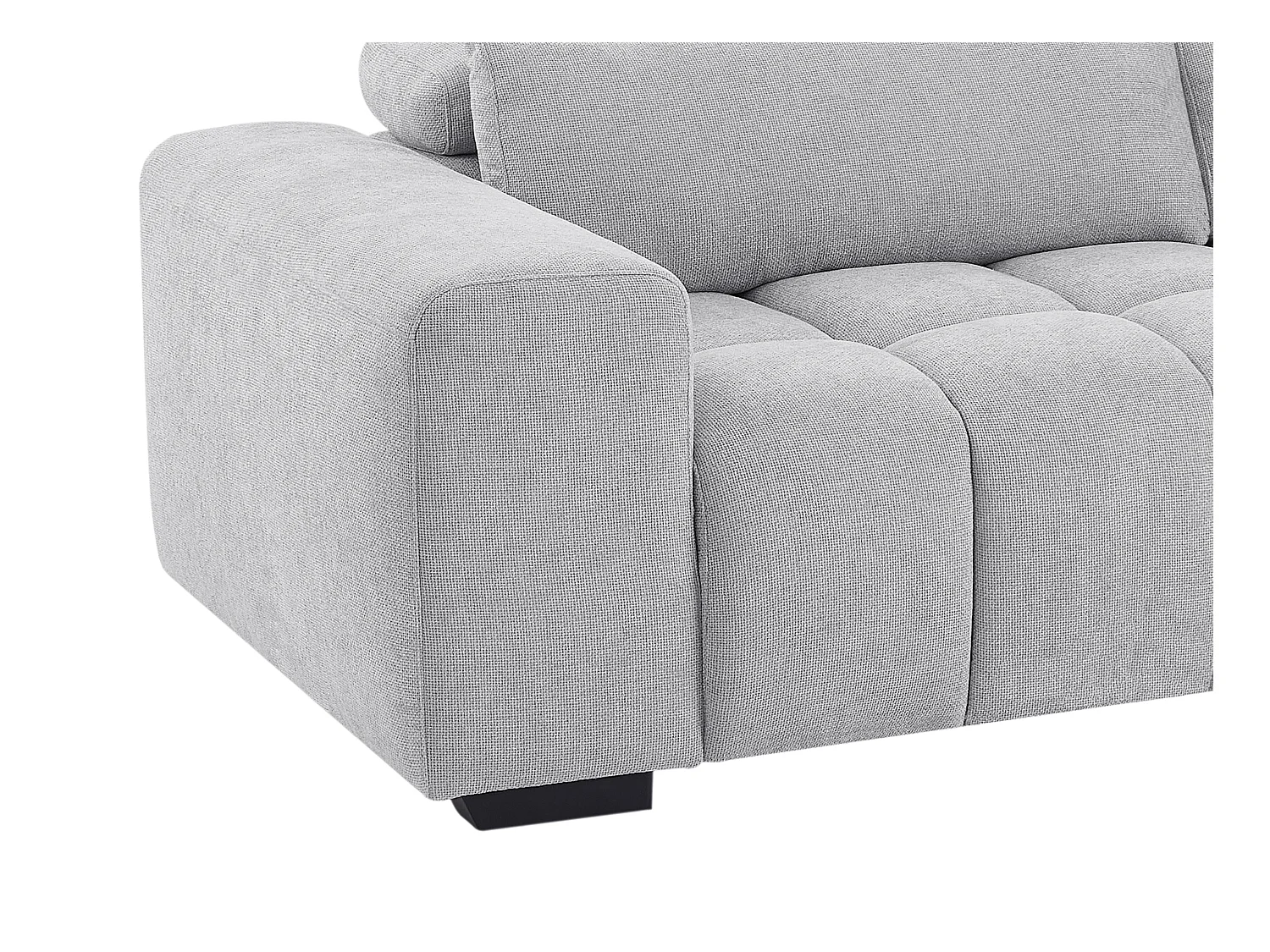 Canapé d'angle droit en tissu texturé gris LOPONZA