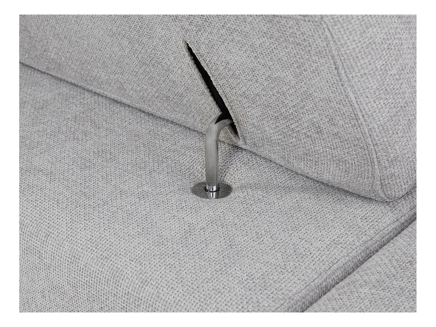 Canapé d'angle droit en tissu texturé gris LOPONZA