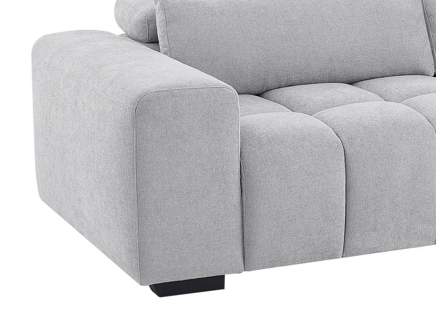 Canapé d'angle droit en tissu texturé gris LOPONZA