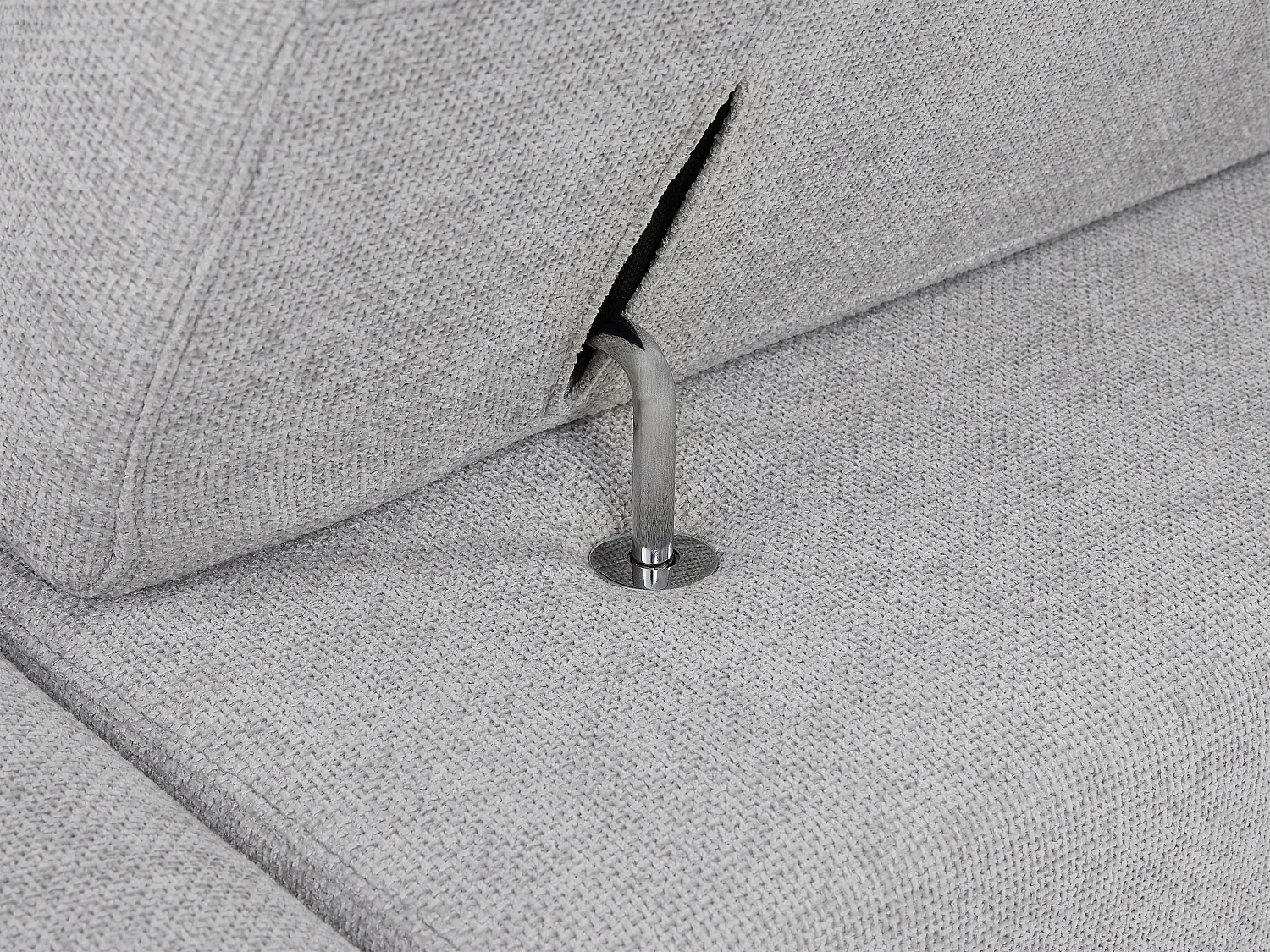 Canapé d'angle gauche en tissu texturé gris LOPONZA