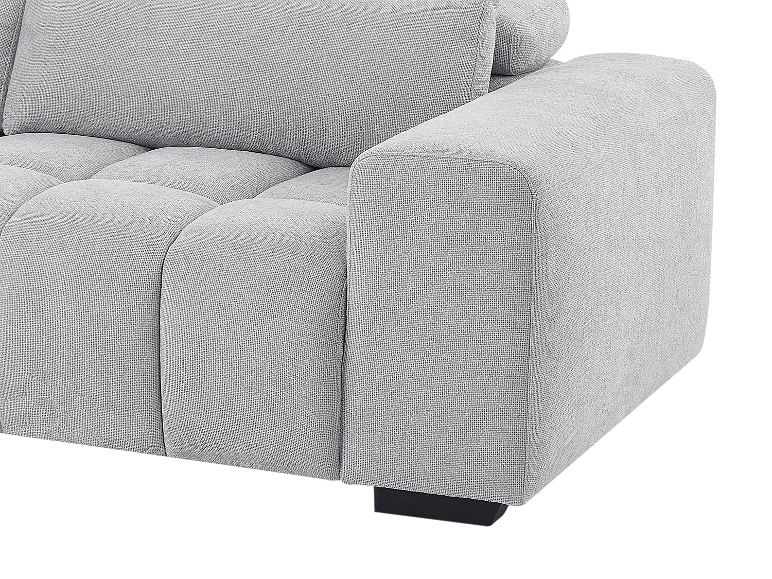 Canapé d'angle gauche en tissu texturé gris LOPONZA