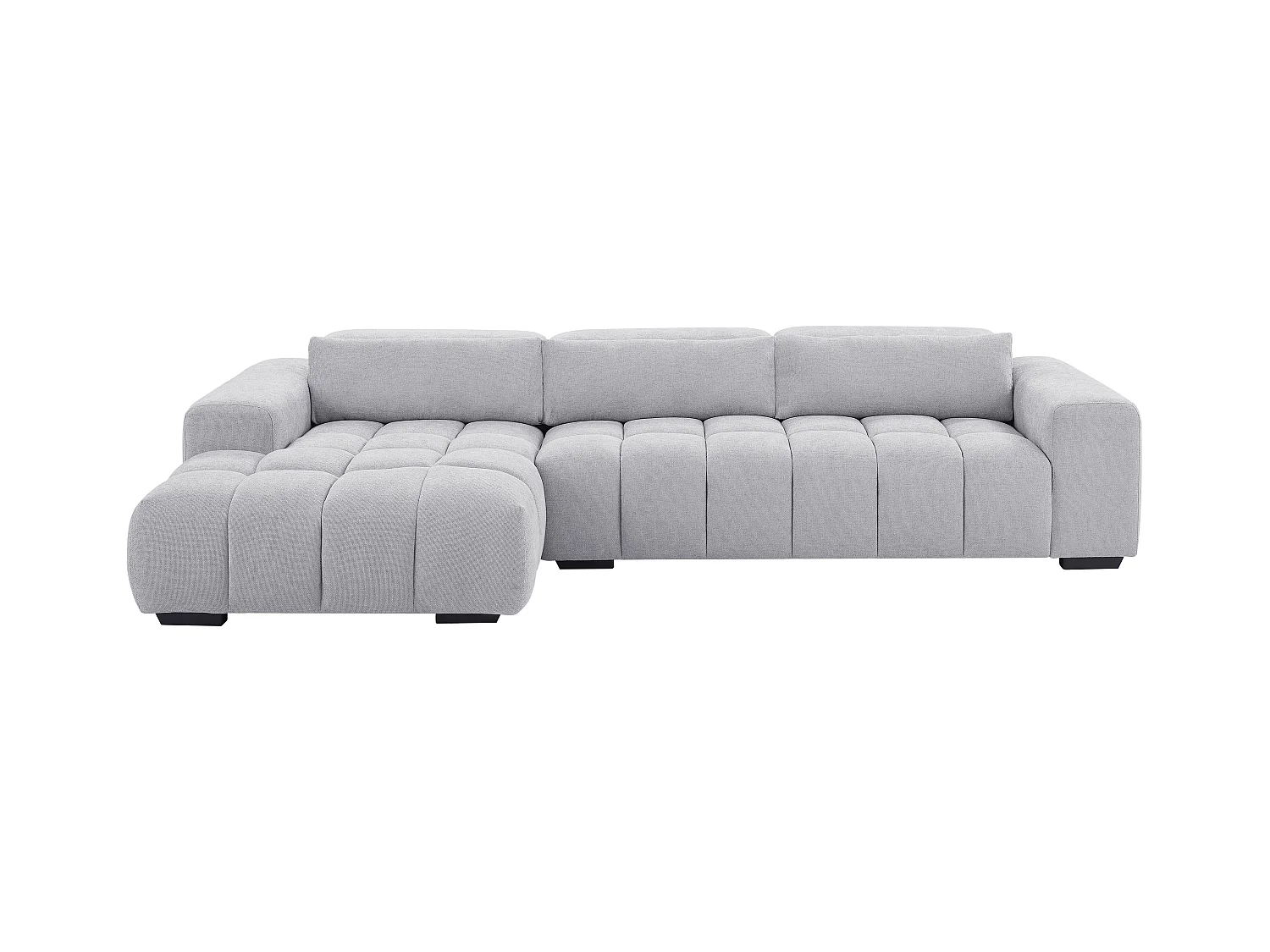 Canapé d'angle gauche en tissu texturé gris LOPONZA