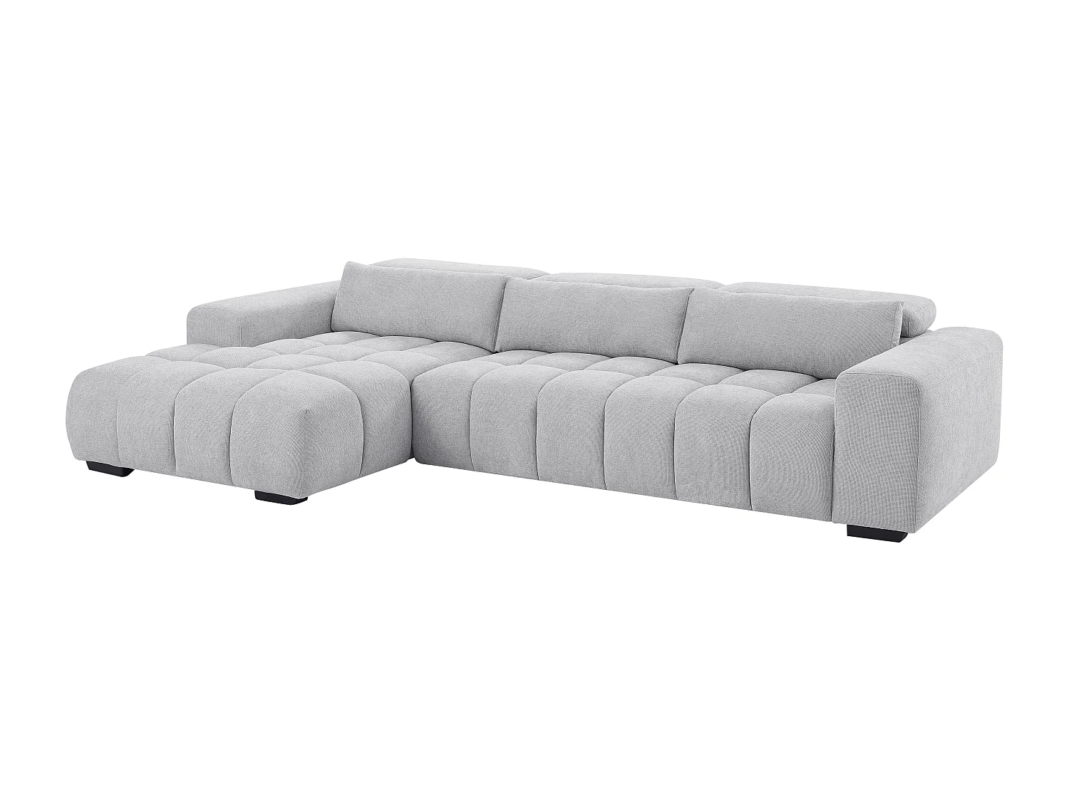 Canapé d'angle gauche en tissu texturé gris LOPONZA