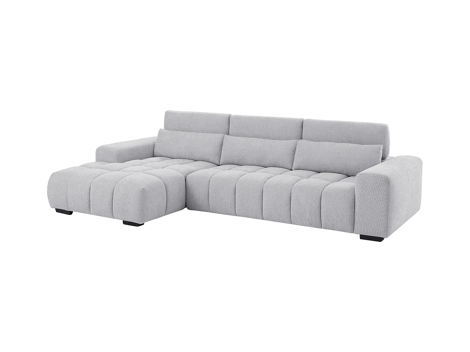 Canapé d'angle gauche en tissu texturé gris LOPONZA