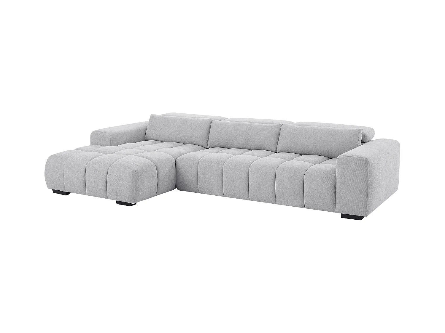 Canapé d'angle gauche en tissu texturé gris LOPONZA