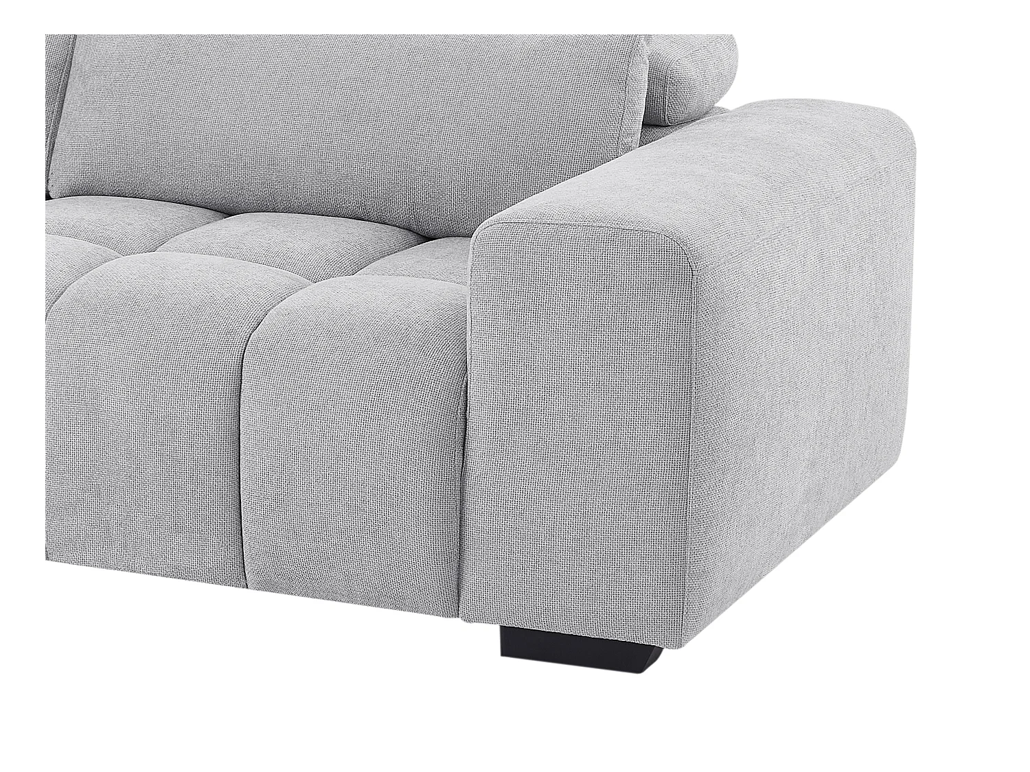 Canapé d'angle gauche en tissu texturé gris LOPONZA