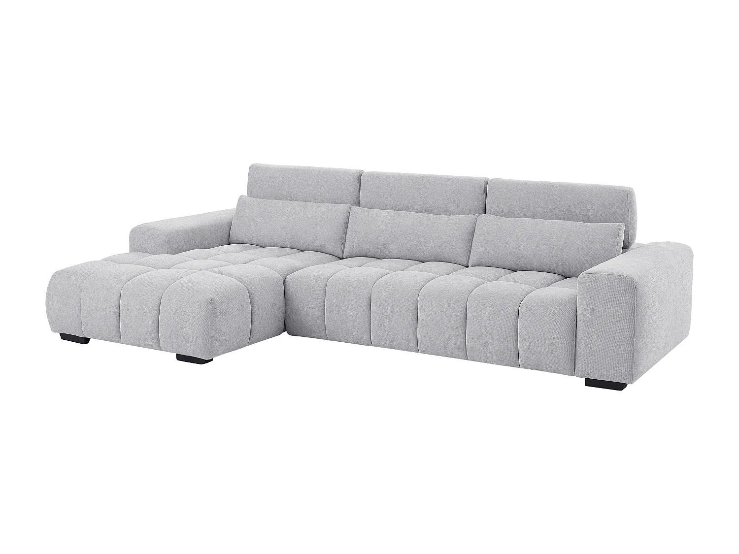 Canapé d'angle gauche en tissu texturé gris LOPONZA