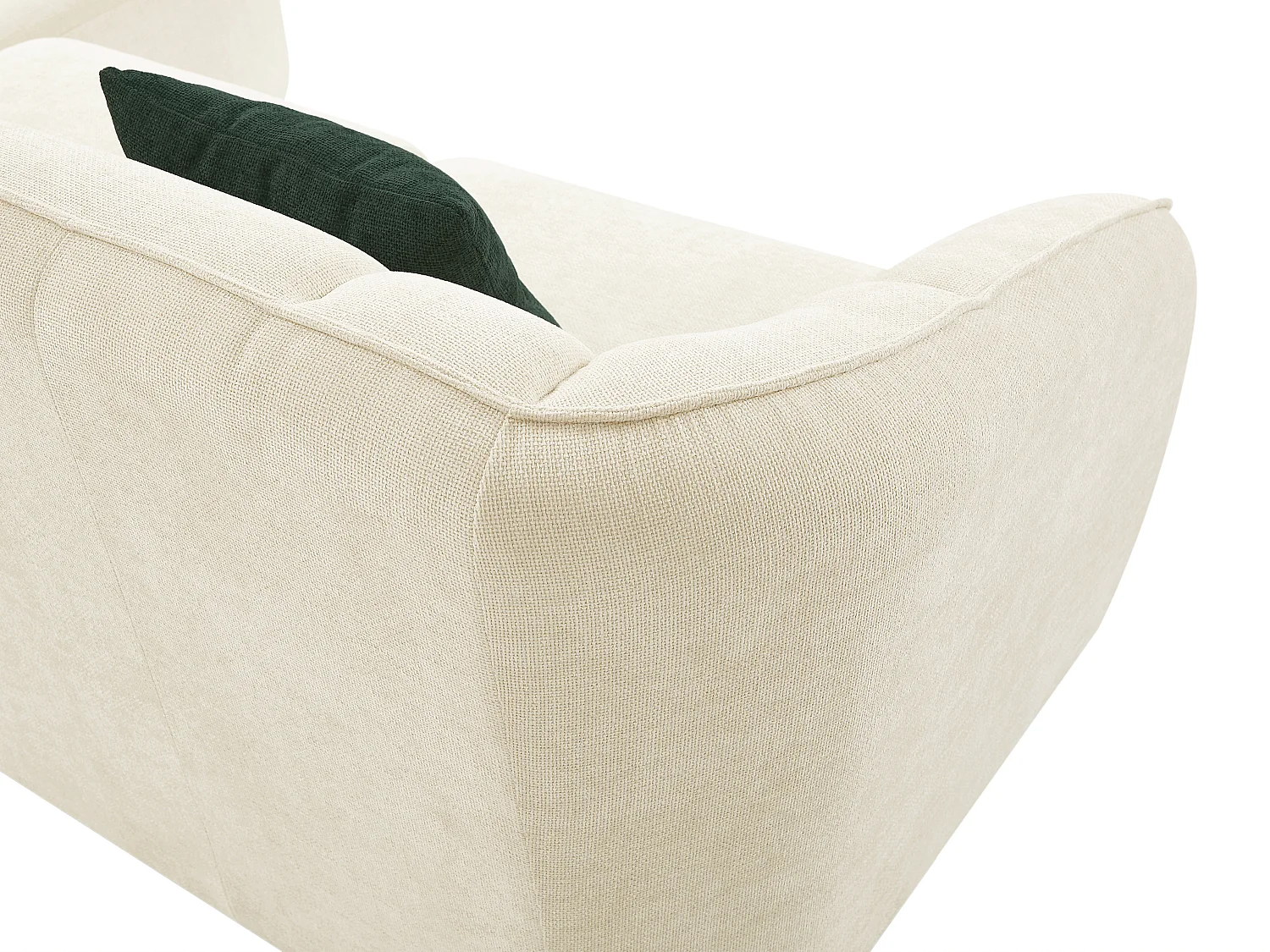 Ecksofa - Ecke rechts - Strukturstoff - Beige - NETOMIA