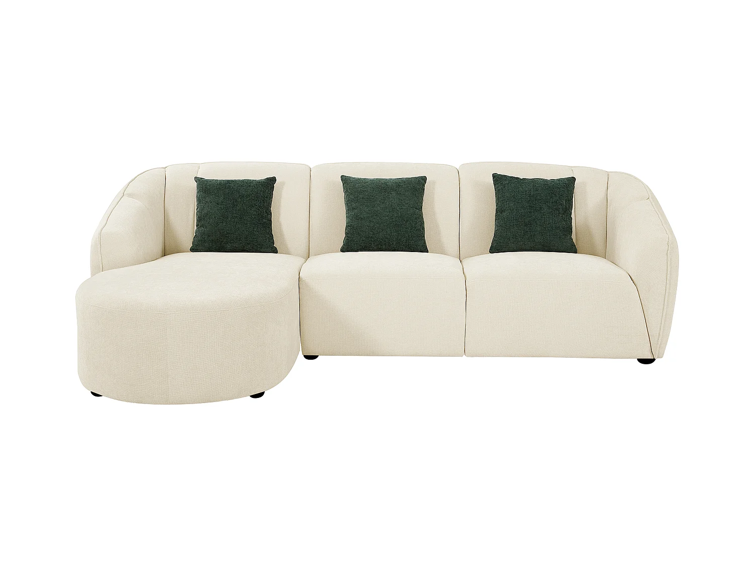 Vänstervänd soffa med texturerat beige tyg NETOMIA