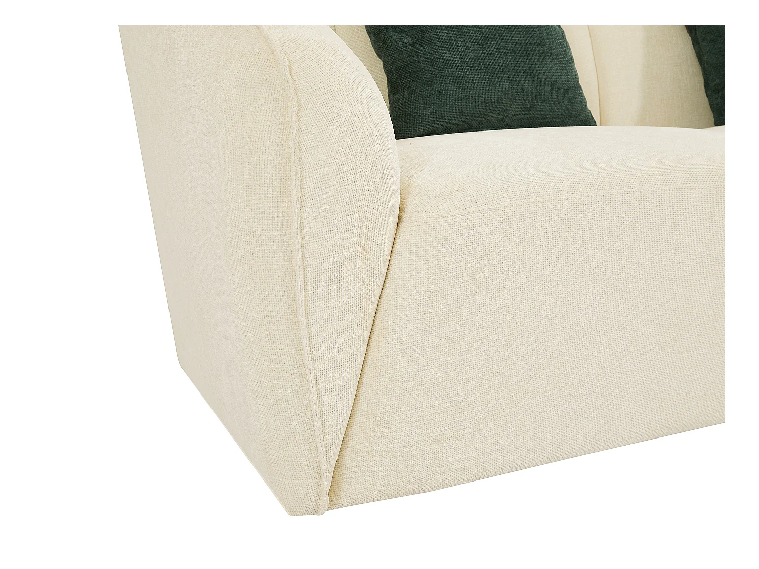 Vänstervänd soffa med texturerat beige tyg NETOMIA