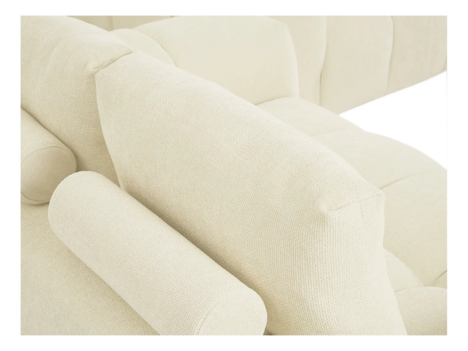 Canapé 3 places en tissu texturé beige BERENIA