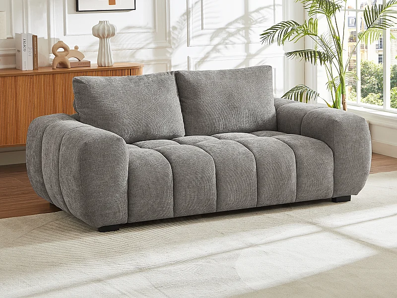 Sofá de 3 plazas de tela gris BERENIA